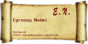 Egressy Noémi névjegykártya